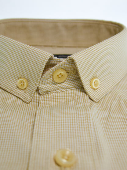 Camisa slim fit - Mini cuadro amarrillo