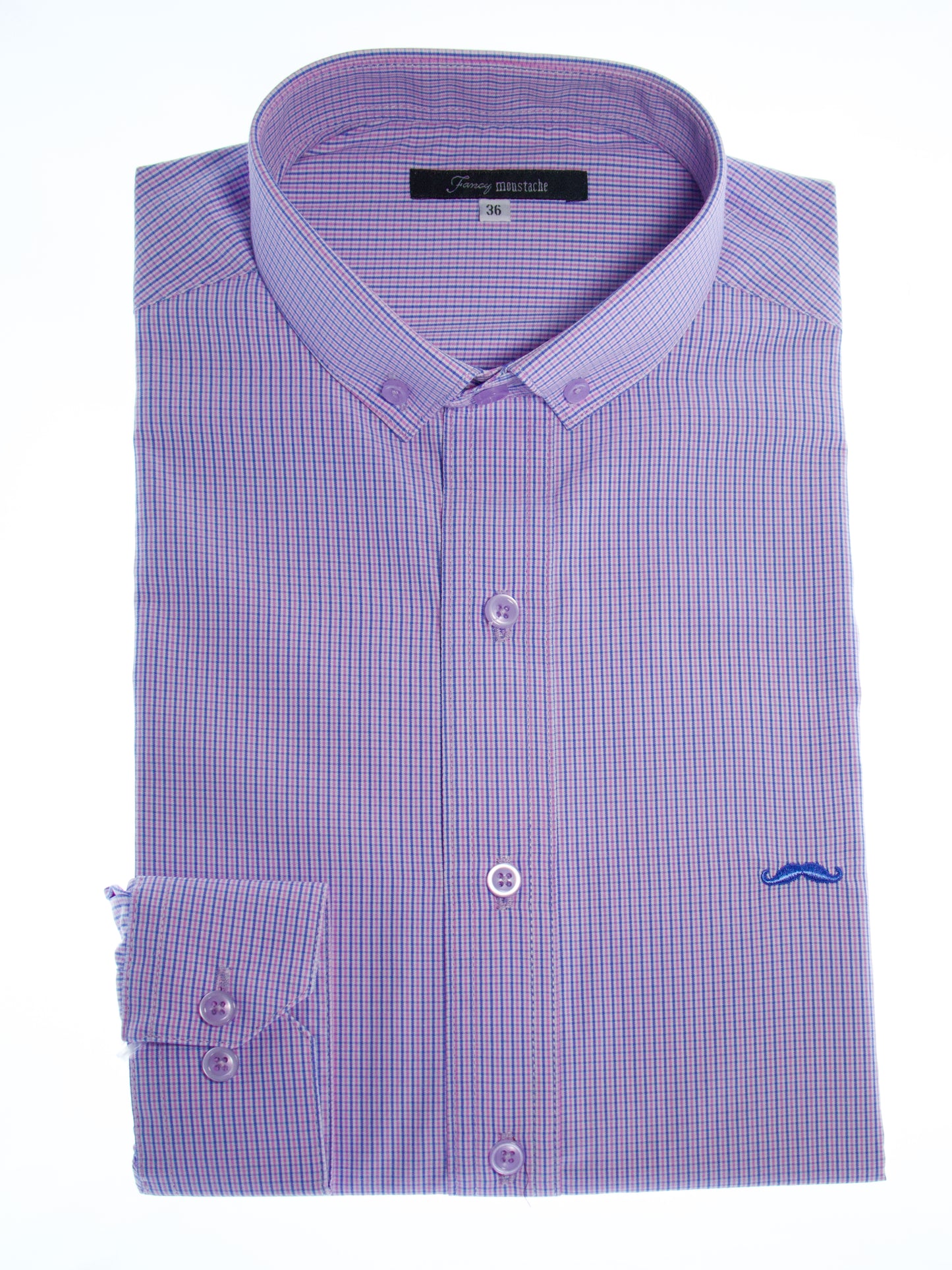 Camisa slim fit - Mini cuadro púrpura