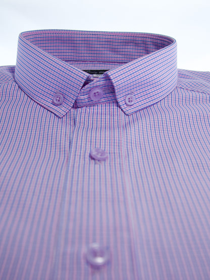 Camisa slim fit - Mini cuadro púrpura