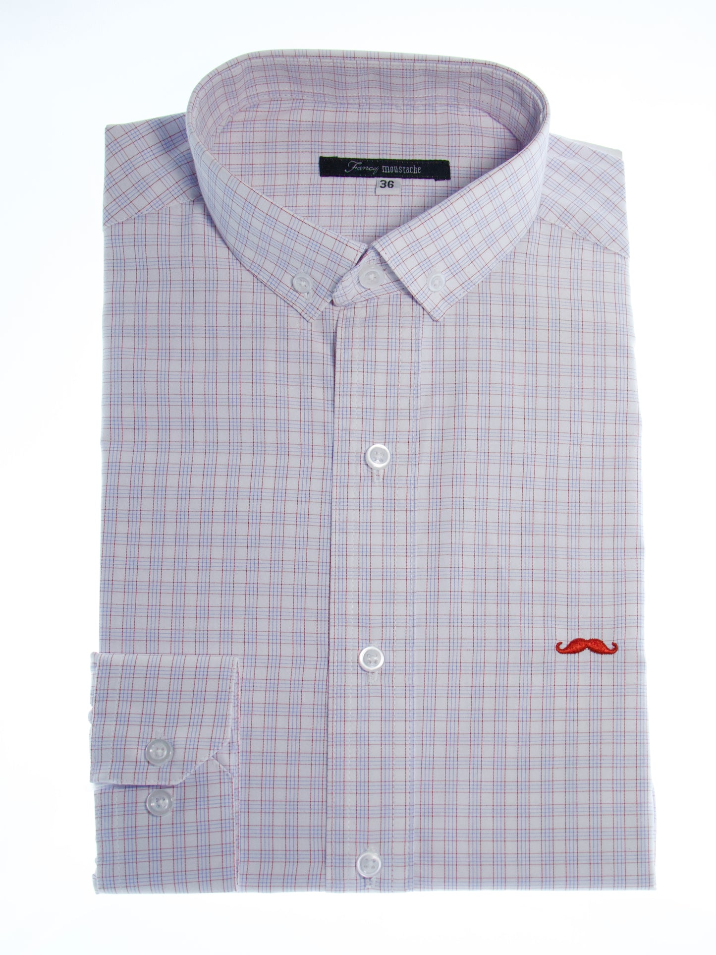 Camisa slim fit - Cuadrilla rojo y azul