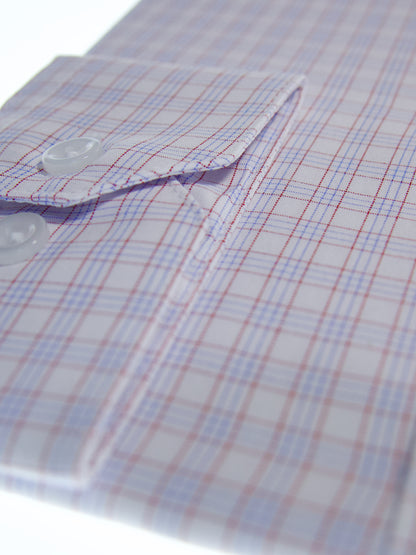 Camisa slim fit - Cuadrilla rojo y azul