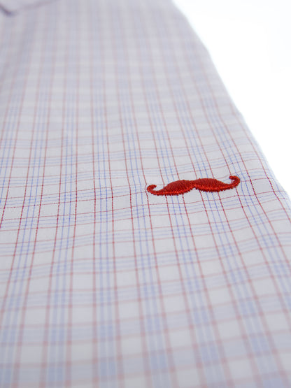 Camisa slim fit - Cuadrilla rojo y azul