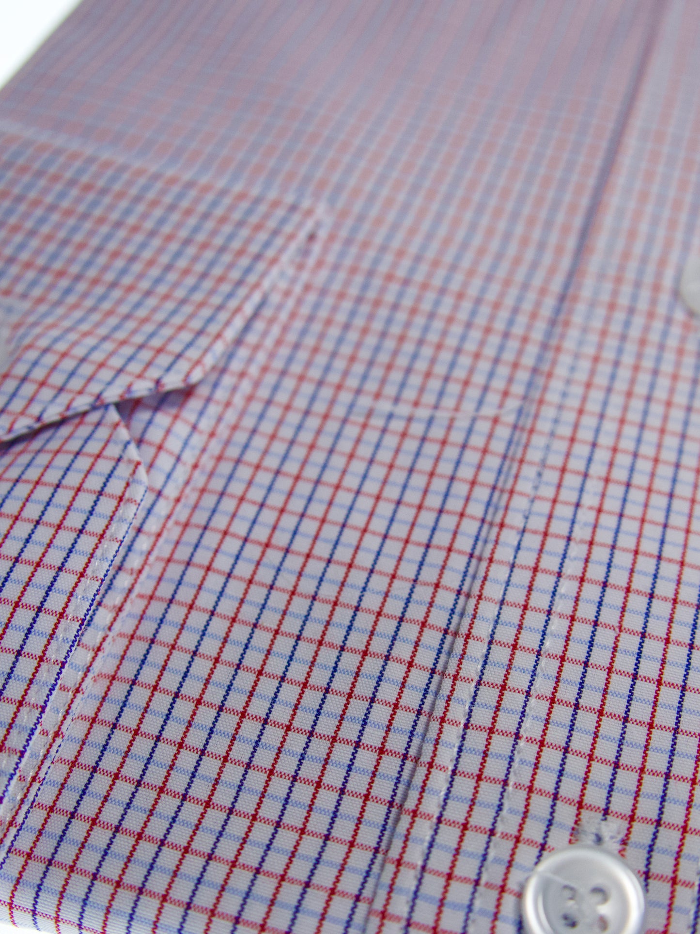 Camisa slim fit - Mini cuadro rojo y azul