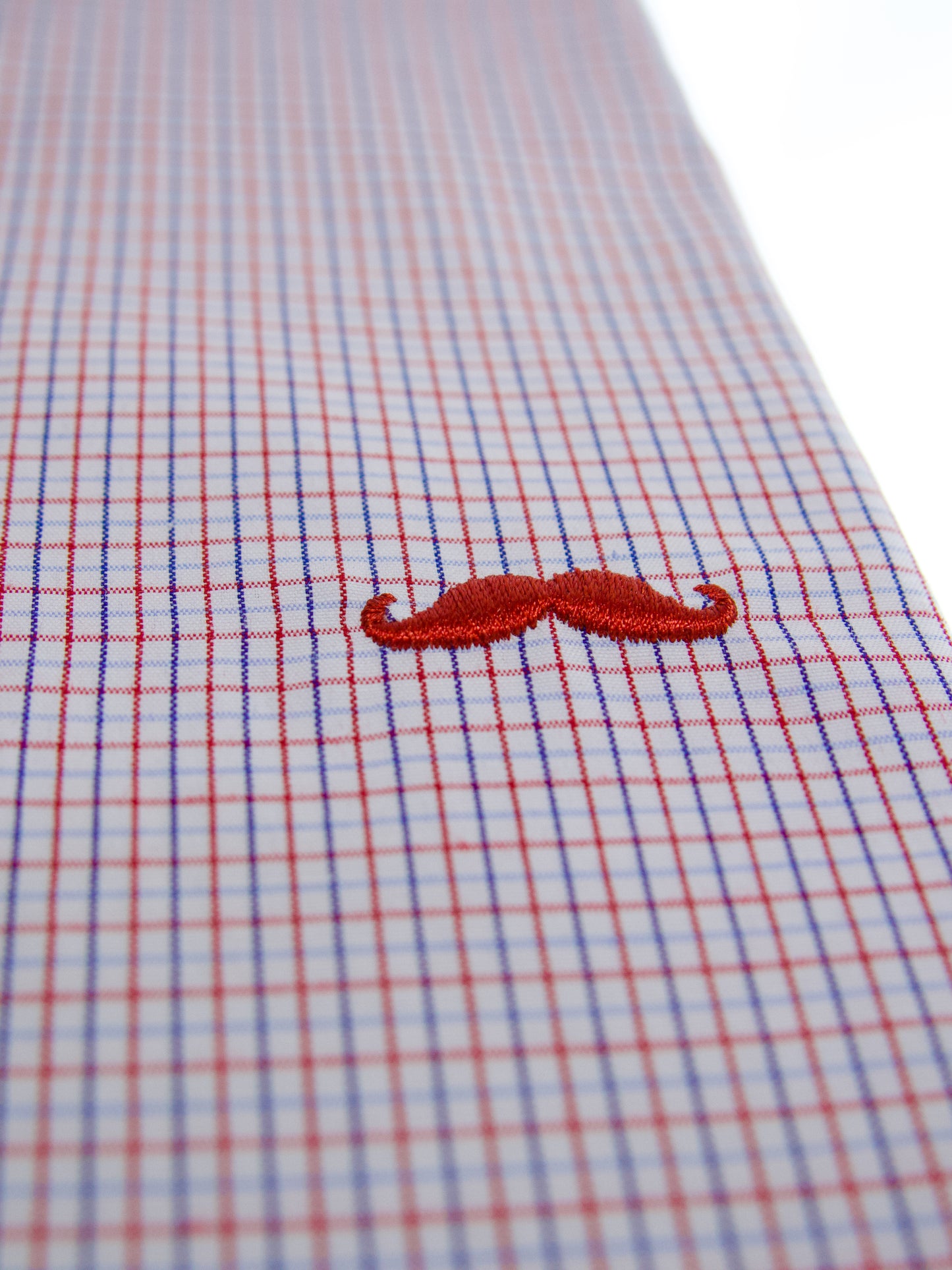 Camisa slim fit - Mini cuadro rojo y azul