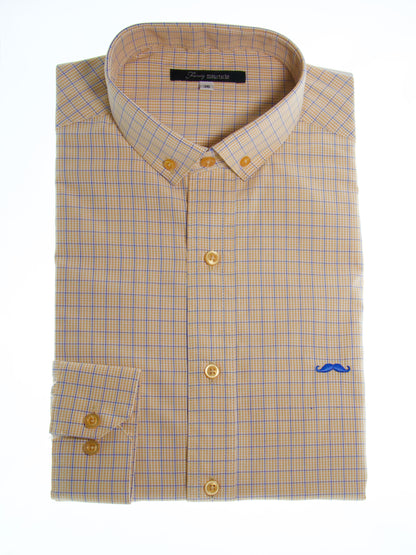 Camisa slim fit - Cuadrilla amarillo