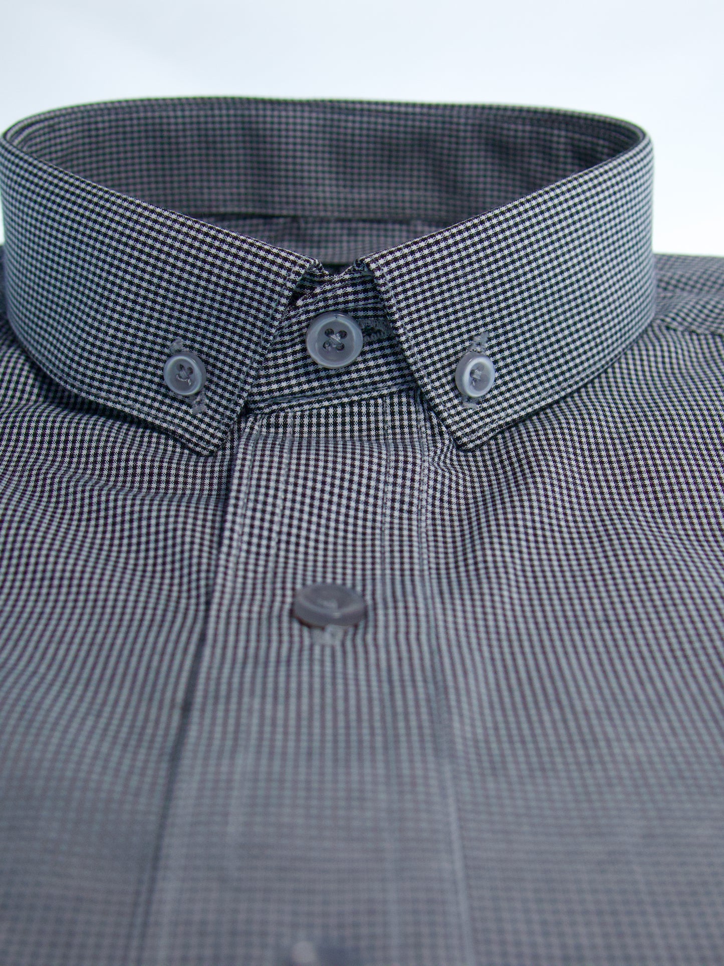 Camisa slim fit - Mini cuadro negro