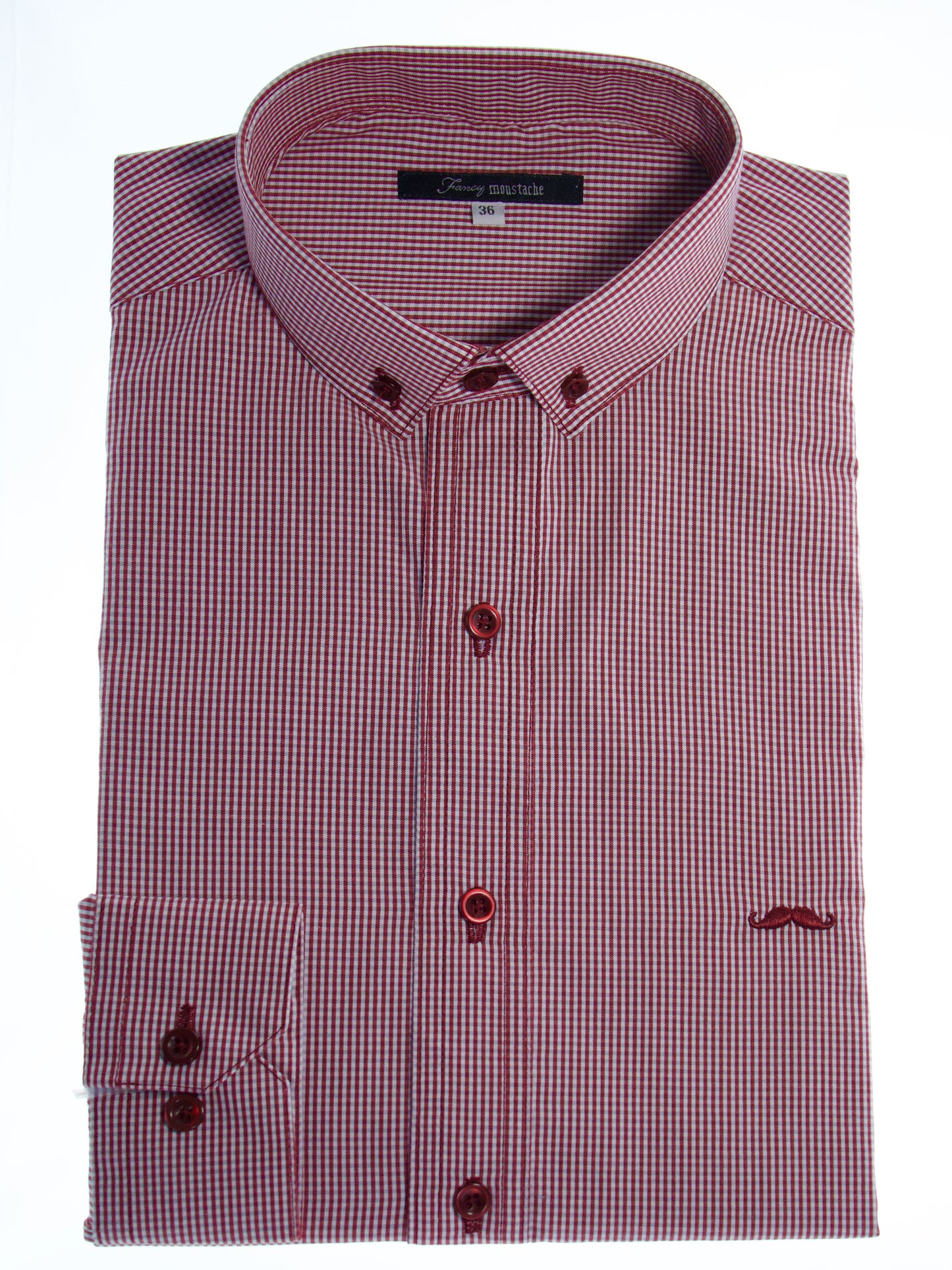 Camisa slim fit - Mini cuadro rojo