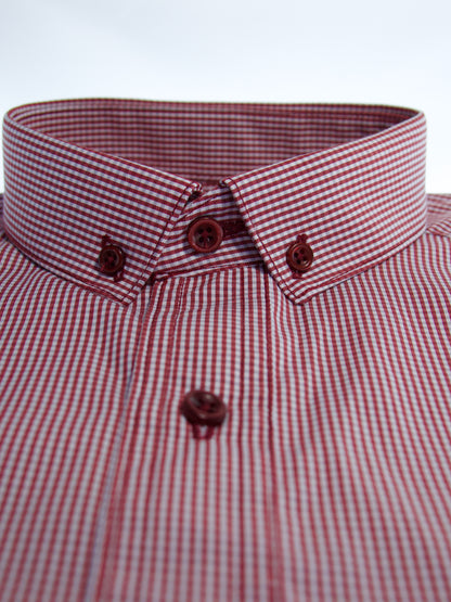 Camisa slim fit - Mini cuadro rojo