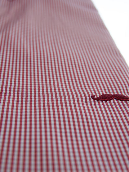 Camisa slim fit - Mini cuadro rojo