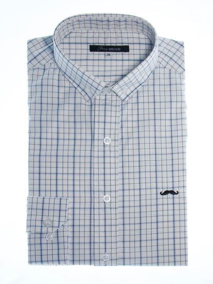 Camisa slim fit - Azul cuadrilla