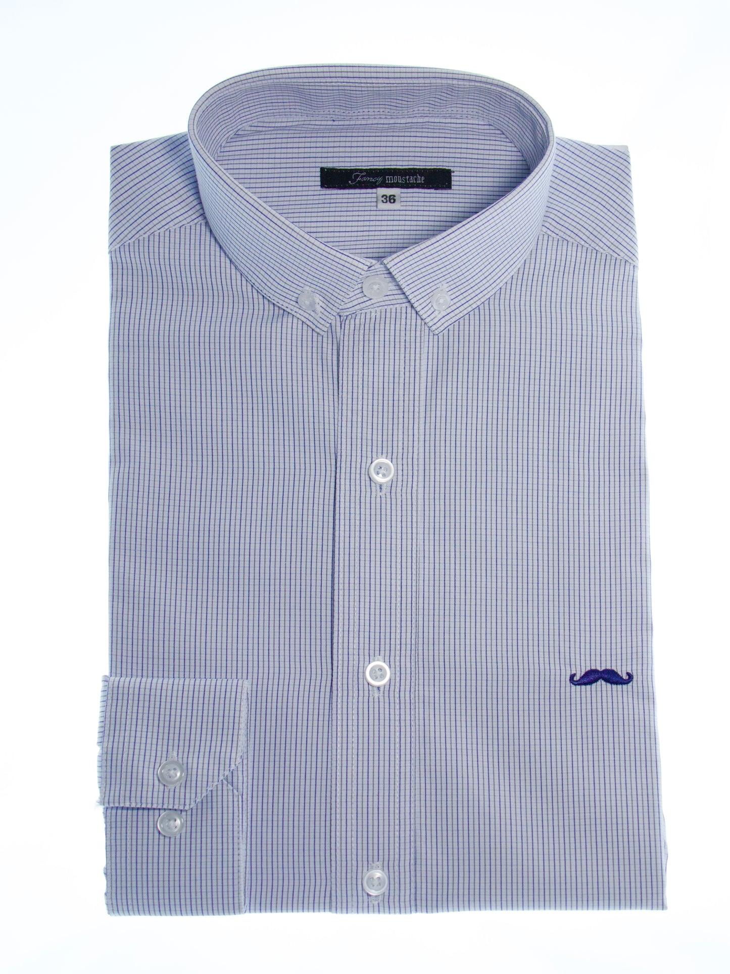 Camisa slim fit - Mini cuadro azul