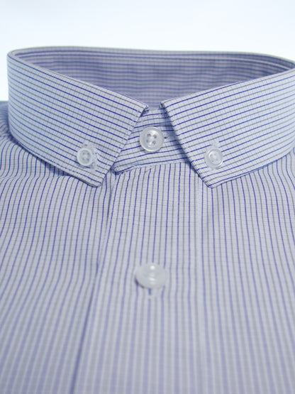 Camisa slim fit - Mini cuadro azul