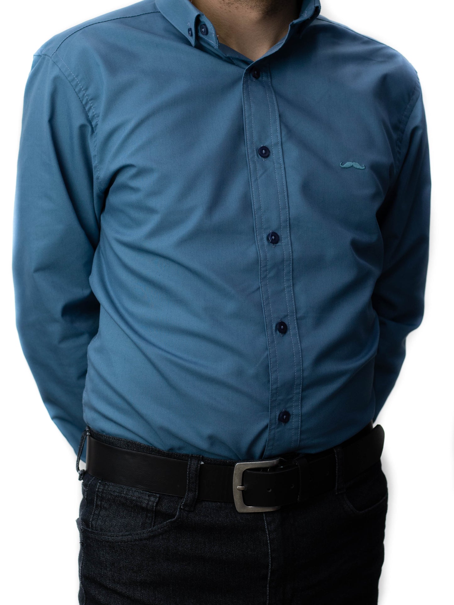 Camisa slim fit - Azul Índigo