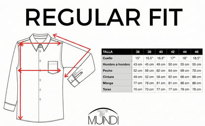 Camisa corte regular - Rayas azul y naranja