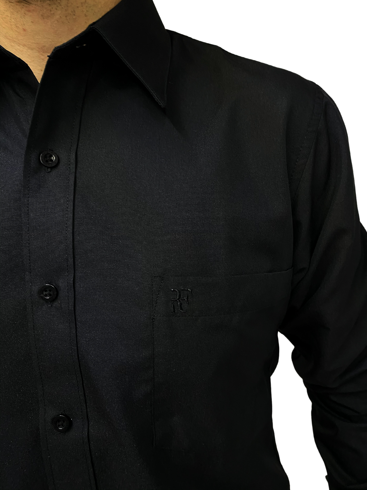 Camisa corte regular - Negro liso