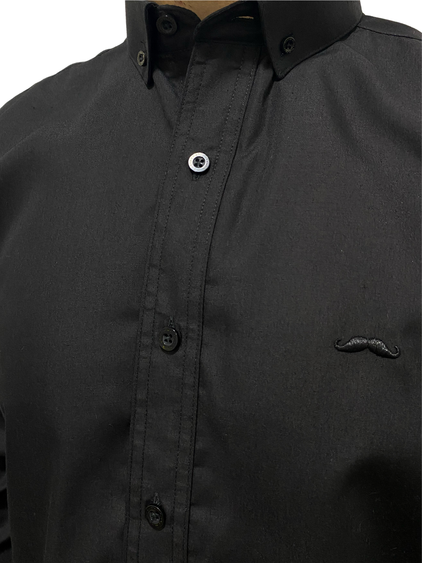 Camisa slim fit - Negro liso